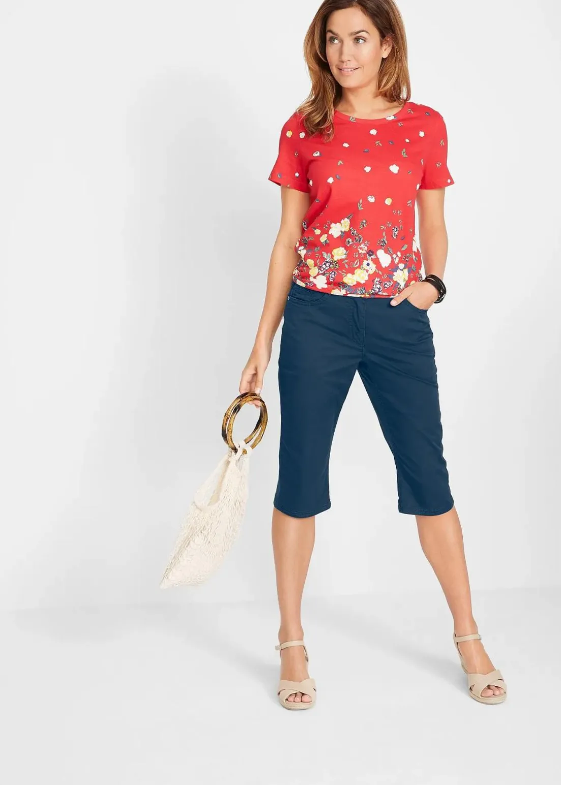 Baumwoll-Bermuda mit Bequembund