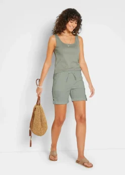 Baumwoll-Bermuda mit Gummibund