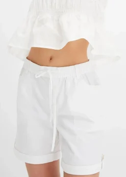 Baumwoll-Bermuda mit Gummibund