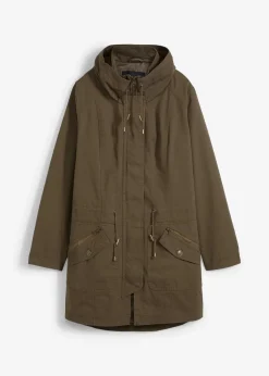 Baumwoll-Kurzparka mit Stehkragen, talliert