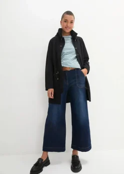 Baumwoll-Kurzparka mit Stehkragen, talliert