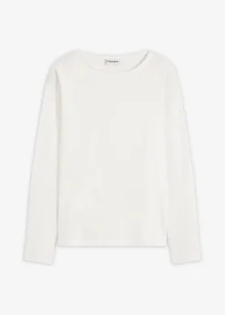 Baumwoll-Langarmshirt mit Ärmeln aus Popeline