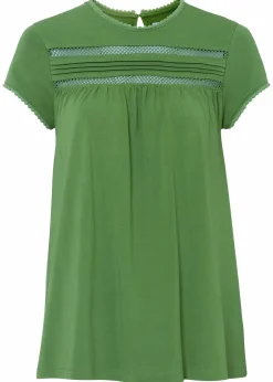 Baumwoll-Shirt mit Spitze