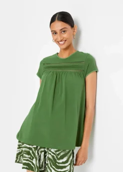 Baumwoll-Shirt mit Spitze