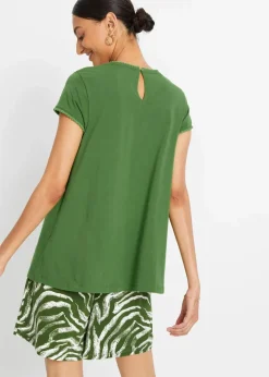 Baumwoll-Shirt mit Spitze