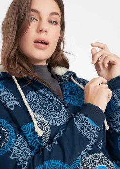 Bedruckter Baumwoll-Parka mit Kapuze