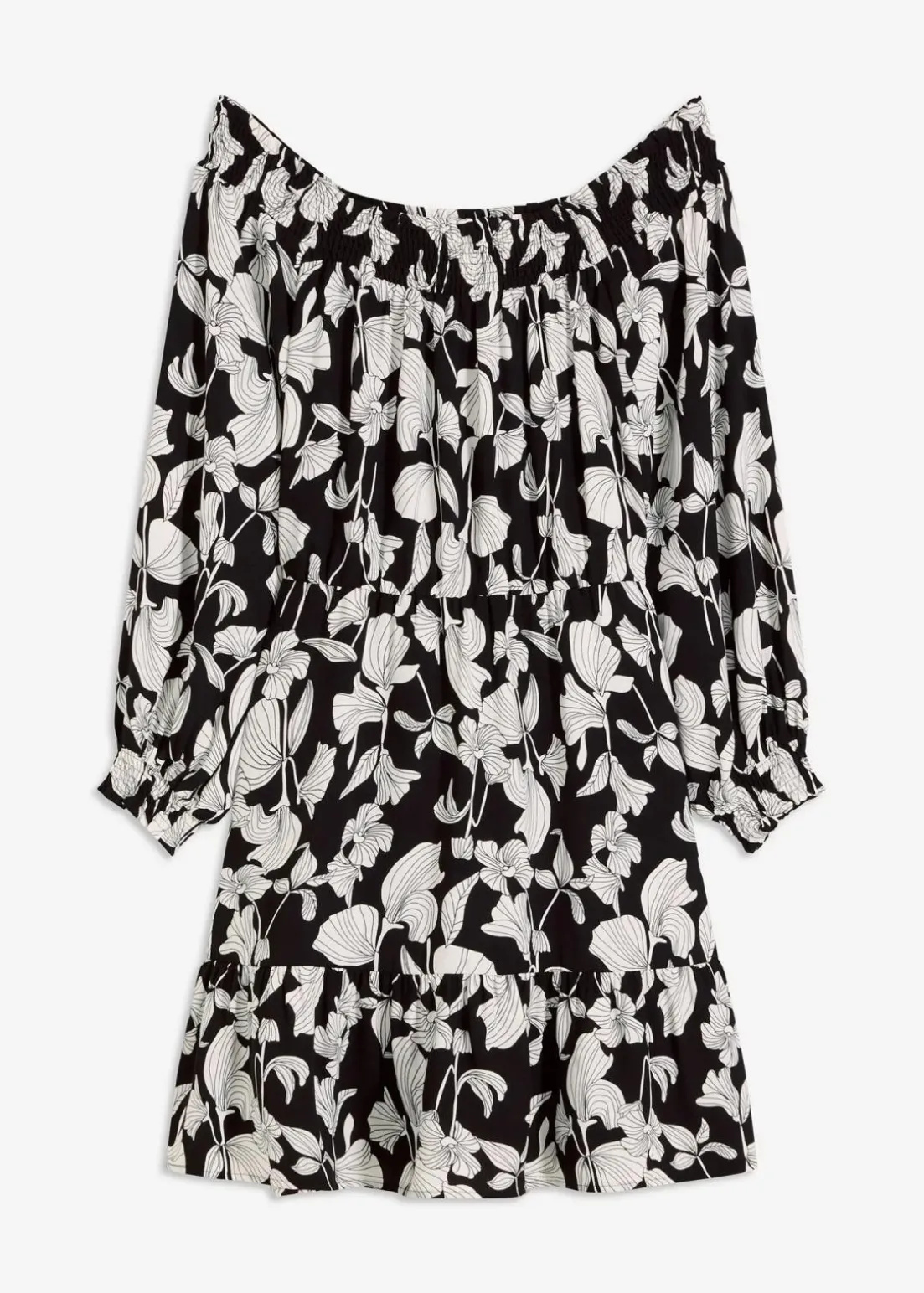 bedrucktes Carmen-Kleid