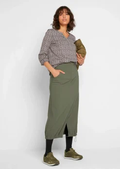 Bedrucktes Langarmshirt mit Henley-Kragen