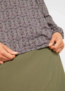 Bedrucktes Langarmshirt mit Henley-Kragen