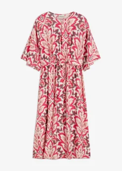 bedrucktes Midikleid aus Viskose-Mix