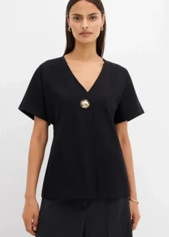 Bequeme Weste mit Zierknopf aus Punto di Roma