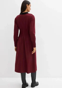 Bequemes Kleid mit Zierfalten aus Viskose-Mix