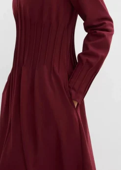 Bequemes Kleid mit Zierfalten aus Viskose-Mix