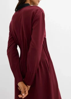 Bequemes Kleid mit Zierfalten aus Viskose-Mix