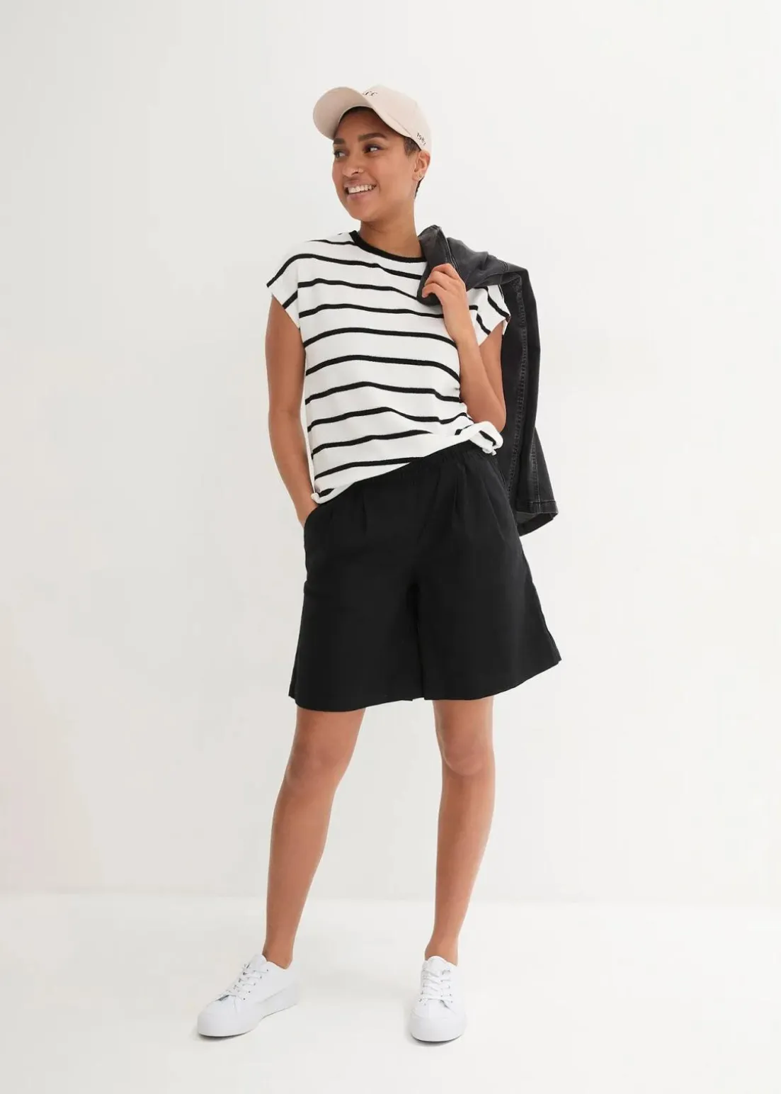 Bermuda aus Leinen-Baumwoll-Mix