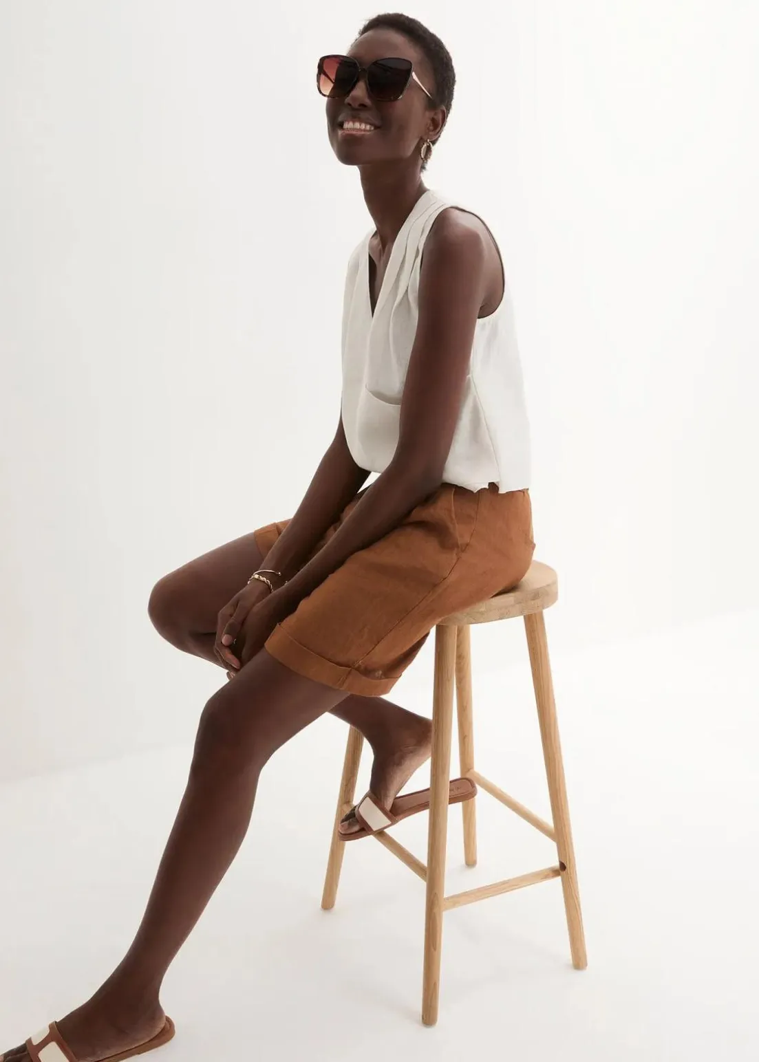 Bermudashorts aus reinem Leinen