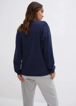 Besticktes Weihnachts-Langarmshirt, oversized