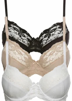 Bügel-BH mit zarter Spitze (3er Pack)