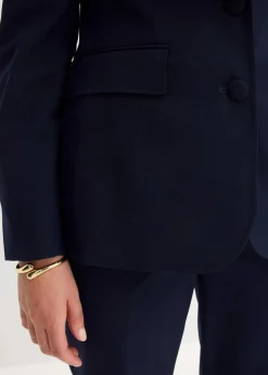 Blazer mit dekorativen Handstich Details