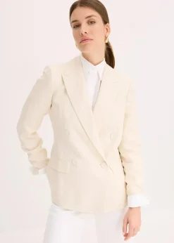 Blazer mit Lyocell im Crinklelook