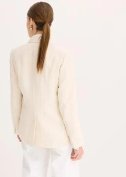 Blazer mit Lyocell im Crinklelook