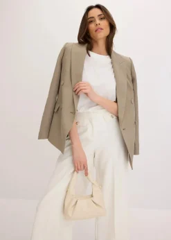 Blazer mit Lyocell im Crinklelook