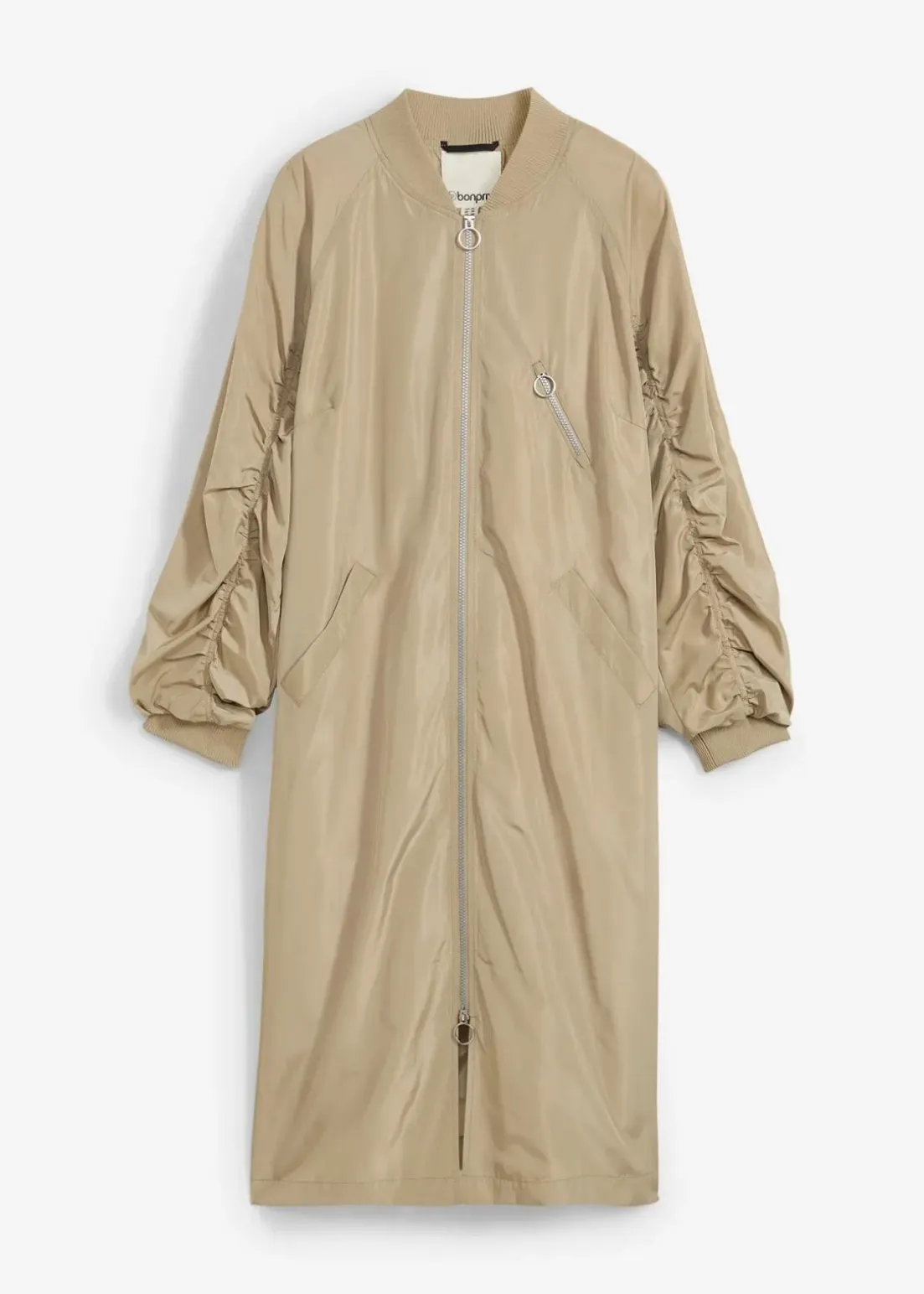 Blouson-Mantel mit Strickkragen