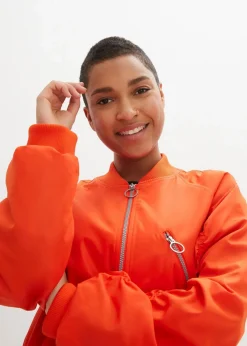 Blouson-Mantel mit Strickkragen