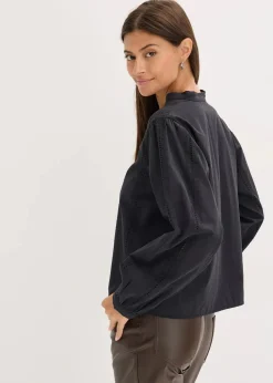 Bluse aus Baumwolle mit Spitzen-Details