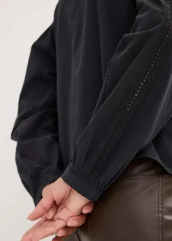 Bluse aus Baumwolle mit Spitzen-Details