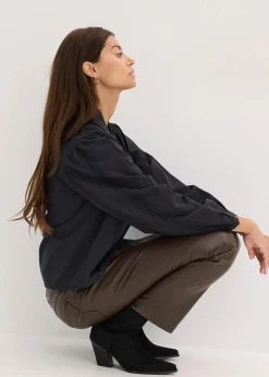 Bluse aus Baumwolle mit Spitzen-Details