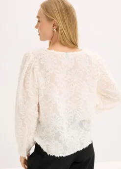 Bluse mit floralem Strukturmuster