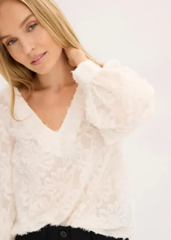 Bluse mit floralem Strukturmuster