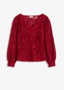 Bluse mit floralem Strukturmuster