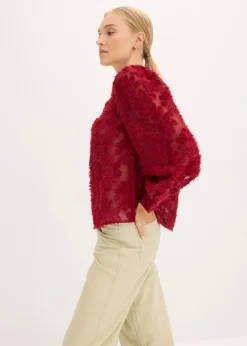 Bluse mit floralem Strukturmuster