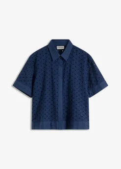 Bluse mit Lochstickerei