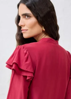 Bluse mit Seidenanteil