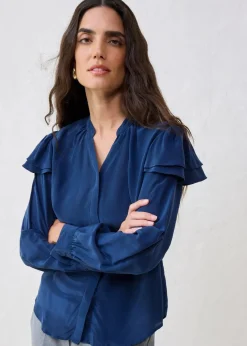 Bluse mit Seidenanteil