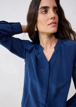 Bluse mit Seidenanteil