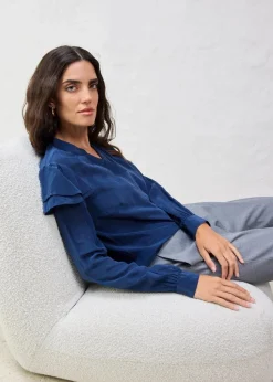 Bluse mit Seidenanteil