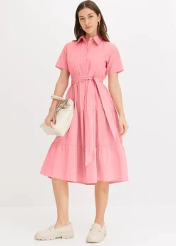 Blusenkleid aus elastischem Baumwoll-Mix