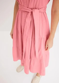 Blusenkleid aus elastischem Baumwoll-Mix