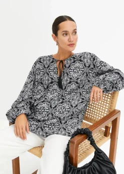 Blusenshirt aus strukturierter Viskose