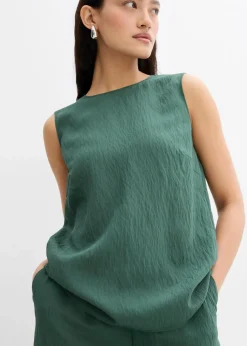 Blusentop aus Crinkle-Viskose-Mix