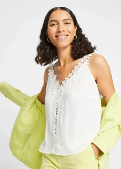 Blusentop aus strukturiertem Crinkle