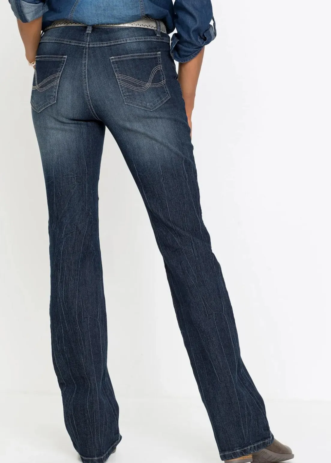 Bootcut Jeans High Waist, Komfort-Stretch