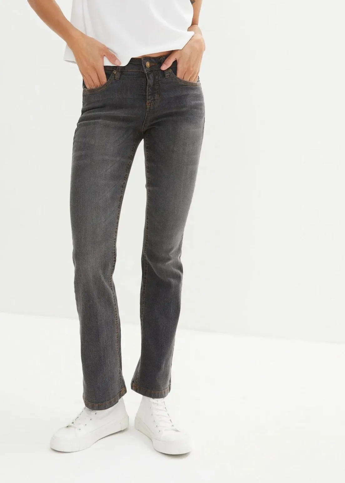 Bootcut Jeans Mid Waist, Stretch