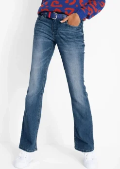 Bootcut-Jeans Mid Waist, Komfort-Stretch