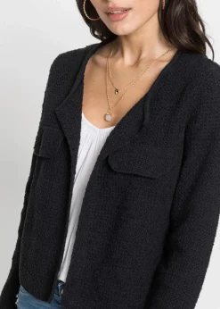 Bouclé Strickjacke