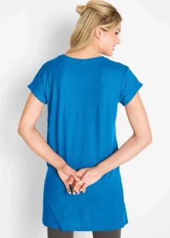 Boxy-Longshirt mit kurzen Ärmeln